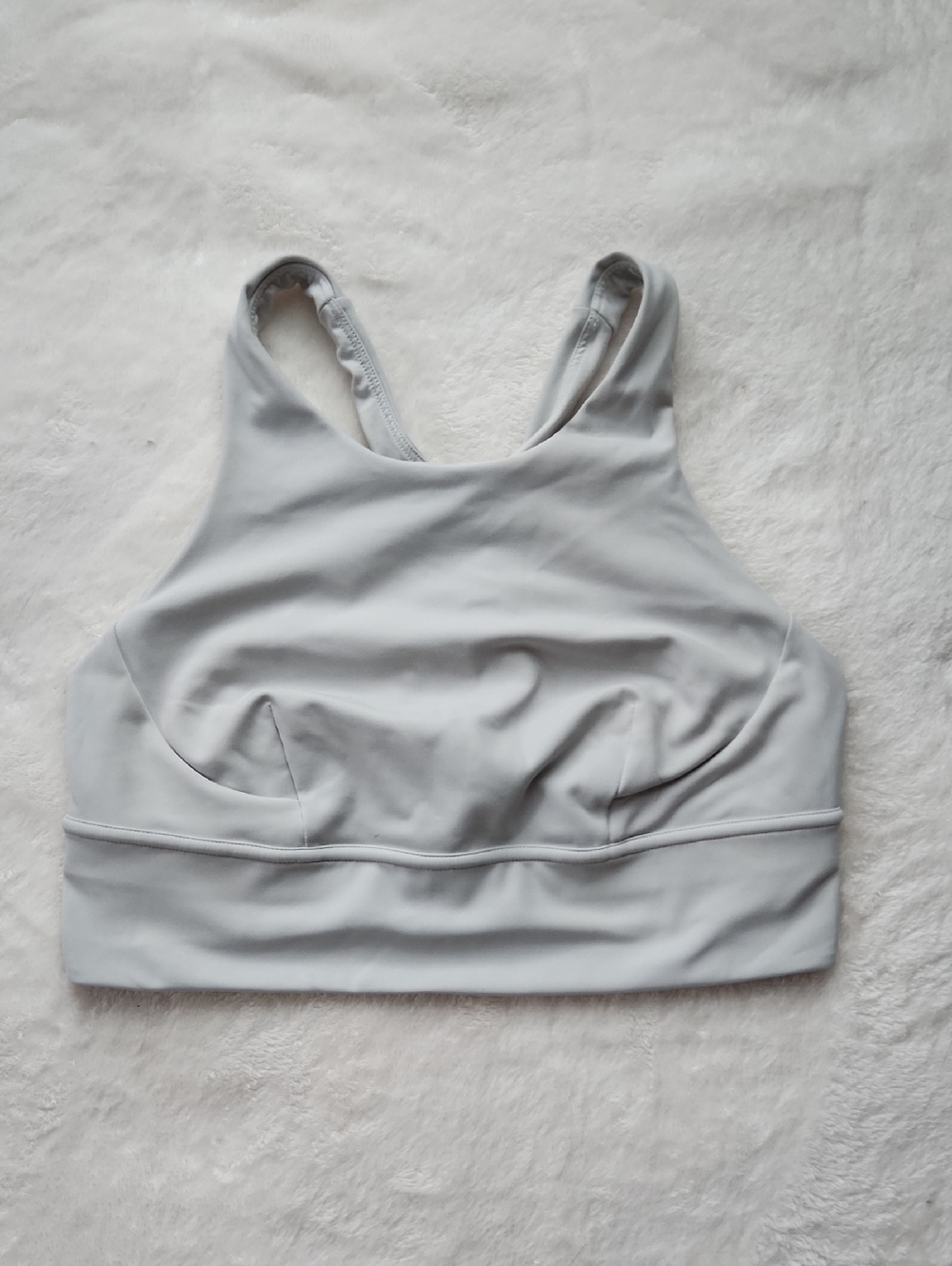 Women's Lululemon Long Line Wunder Train Sports Bra - Light Gray, Sz 10